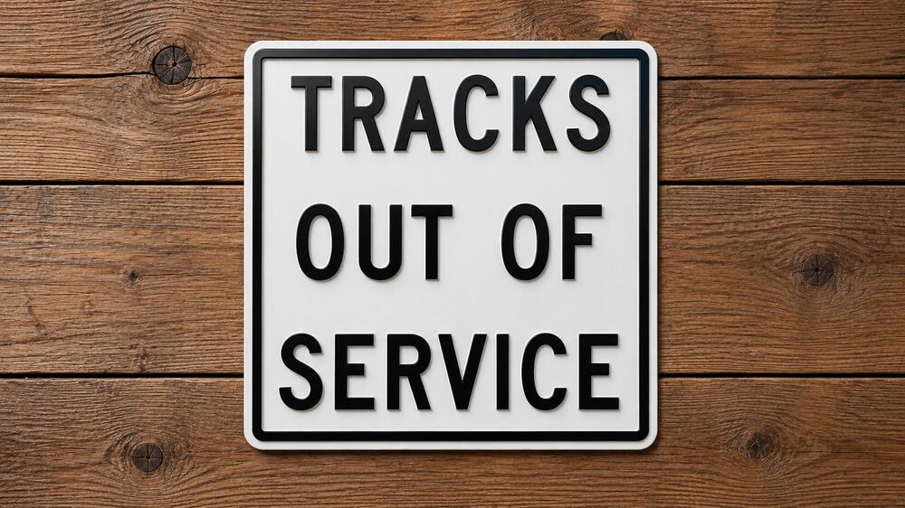 Train Tracks Out of Service Sign Transit Rail Railway Transportation amtrak